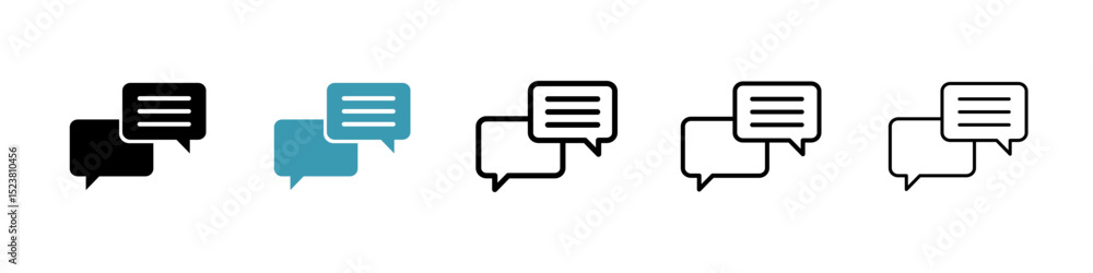 Poster text chat line icon in art style vector