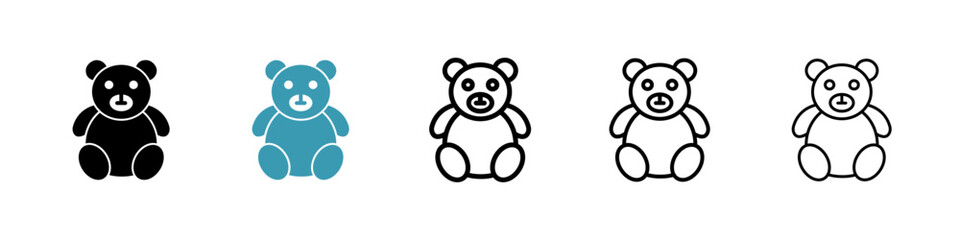 Teddy bear line icon in art style vector