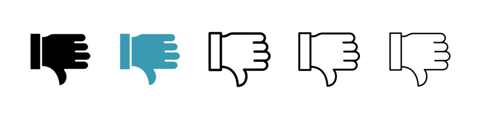 Thumb down line icon in art style vector