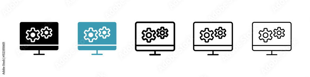 Poster software line icon in art style vector