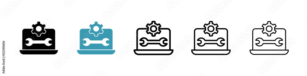Poster software engineering line icon in art style vector