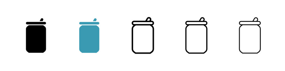 Soda can line icon in art style vector