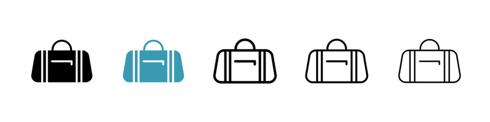 Sports bag line icon in art style vector