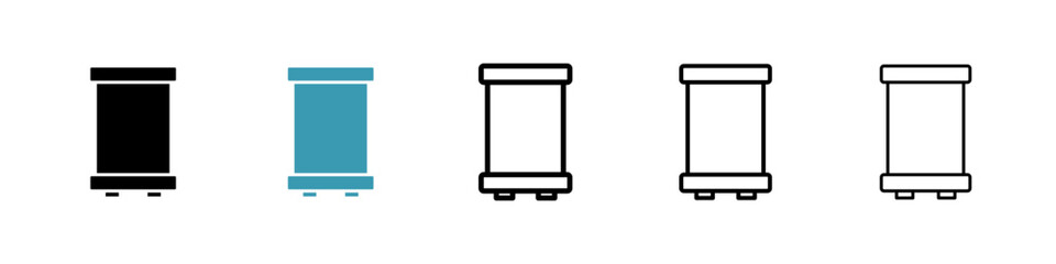 Roll up banners line icon in art style vector