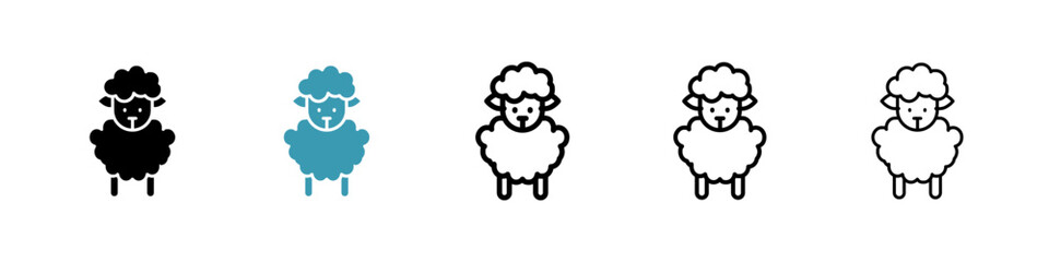Sheep line icon in art style vector