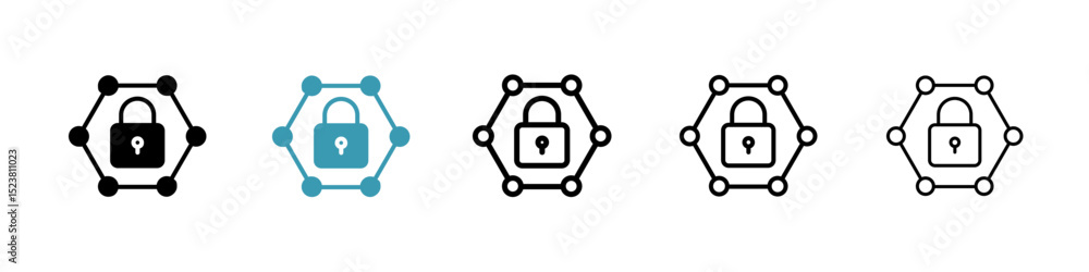 Poster private network line icon in art style vector