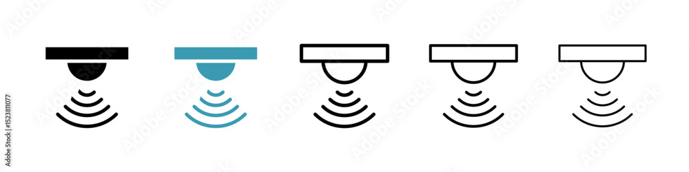 Poster motion sensor line icon in art style vector