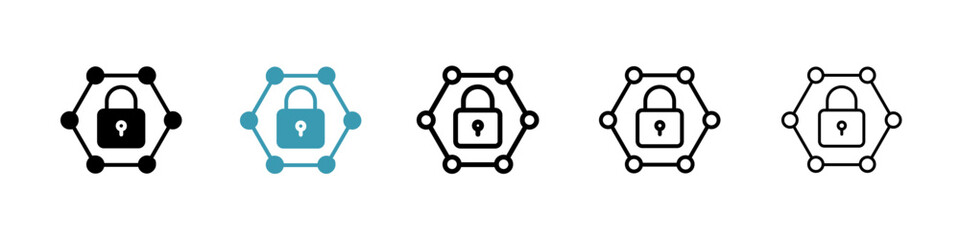 Private network line icon in art style vector