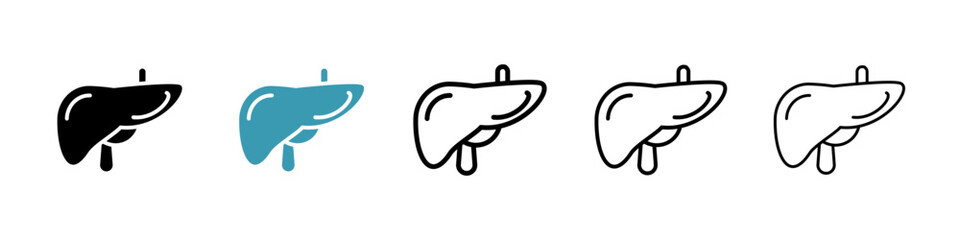 Liver line icon in art style vector
