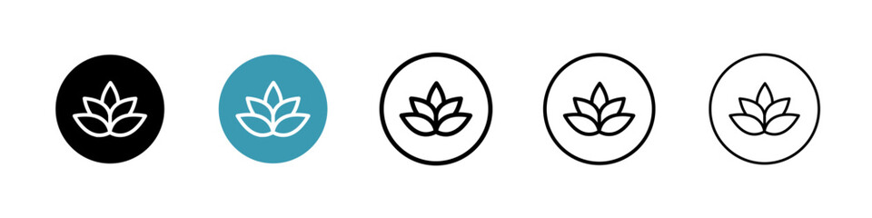 Lotus flower line icon in art style vector