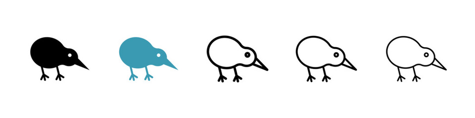 Kiwi bird line icon in art style vector