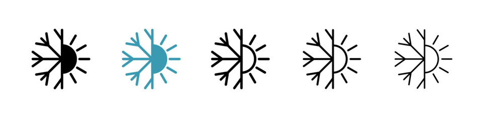 Hot and cold line icon in art style vector