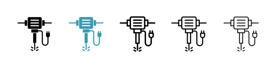 Hydraulic breaker line icon in art style vector