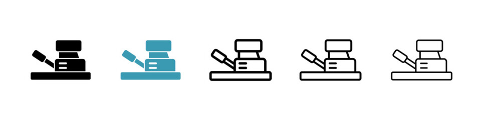 Floor sanding machine line icon in art style vector