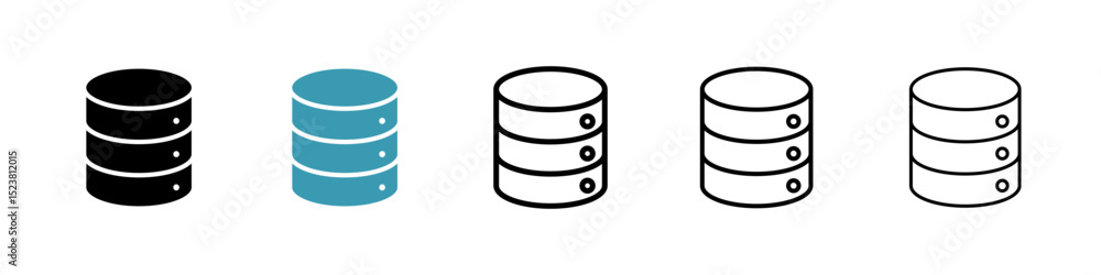 Poster cylinder database line icon in art style vector