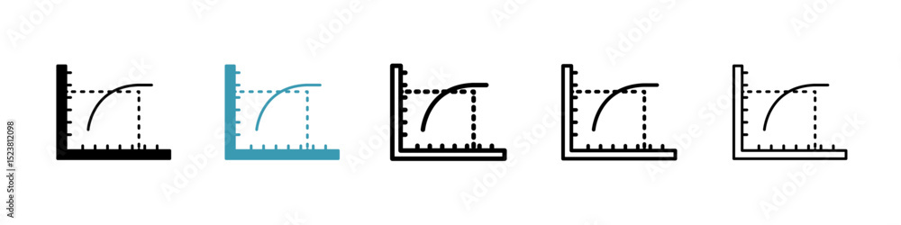 Poster diminishing returns line icon in art style vector