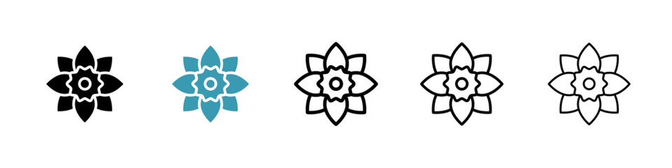 Daffodil line icon in art style vector