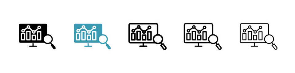 Data Analysing line icon in art style vector