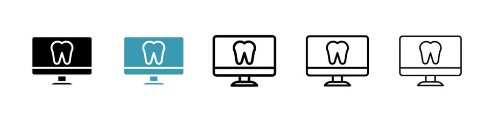 Dental X ray line icon in art style vector