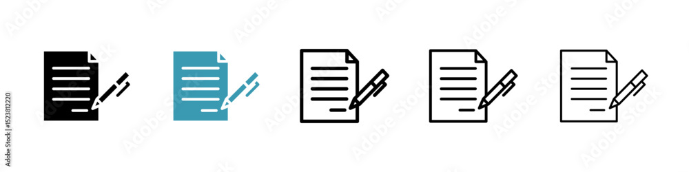 Poster contract line icon in art style vector