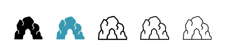 Cave line icon in art style vector