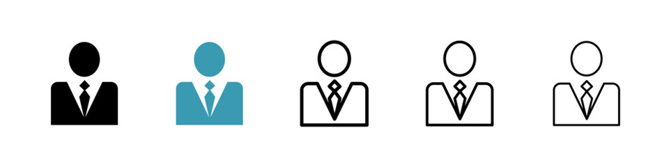 Businessman line icon in art style vector