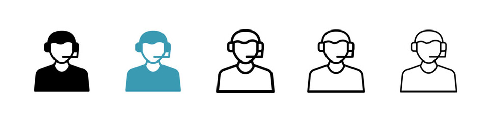 Callcenter line icon in art style vector