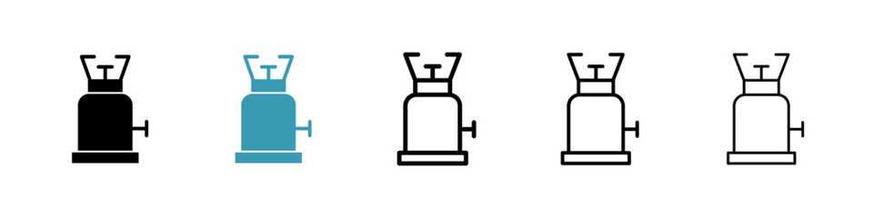 Camping gas line icon in art style vector