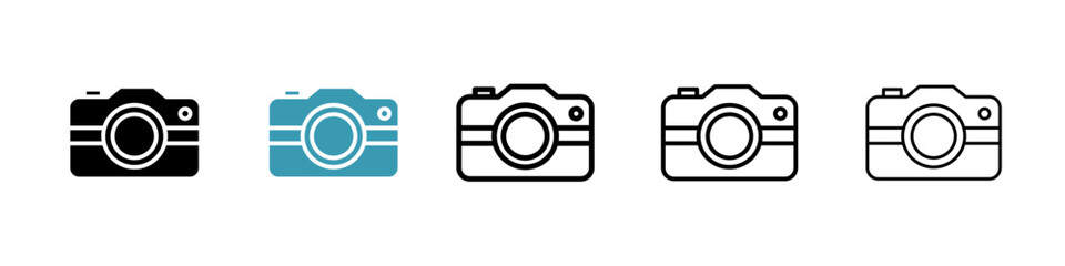 Camera line icon in art style vector