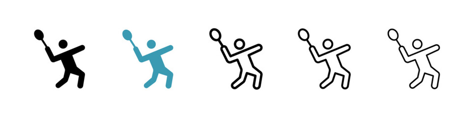 Badminton line icon in art style vector