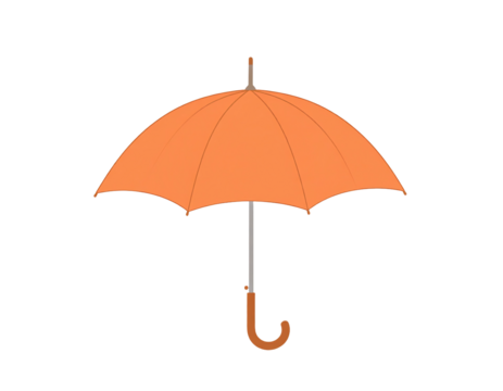 Bright orange umbrella for rainy days.