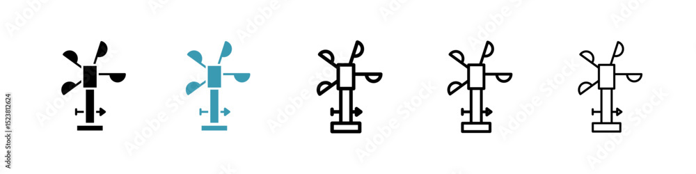 Poster anemometer line icon in art style vector