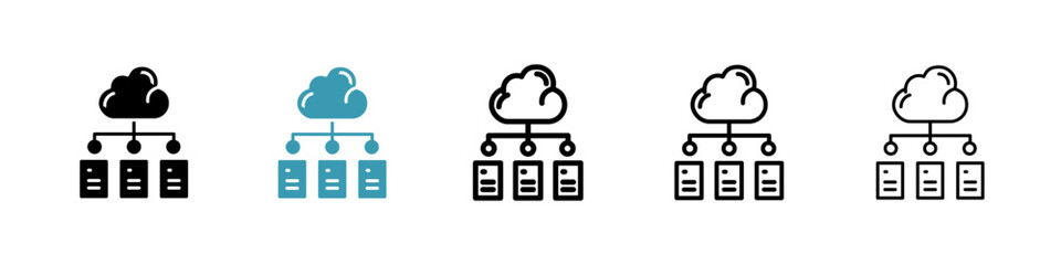 Data center line icon in art style vector