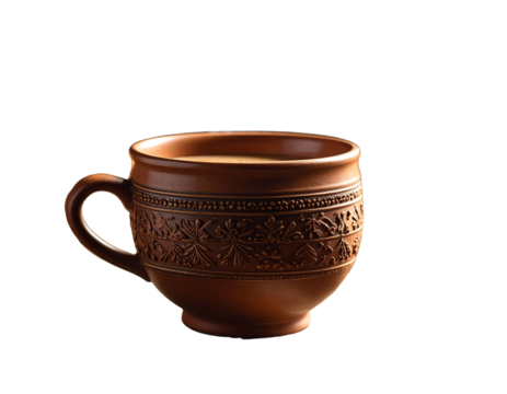 Artisan ceramic cup with intricate design.