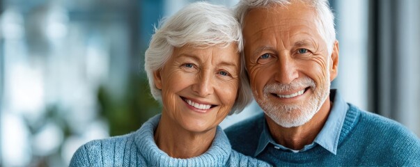 Retire smart investments insurance with safe income concept. Happy senior couple enjoying quality time together indoors.