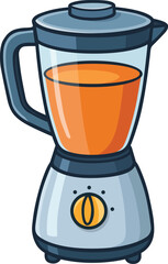 Modern kitchen blender with transparent jar filled with orange liquid, showcasing its sleek design and functionality