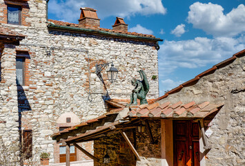 Town images of the medieval village of Sassetta Livorno Tuscany Italy
