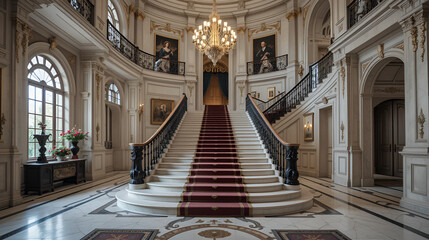 Grand Staircase in a Luxurious Mansion
