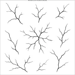 Minimalist Line Art Tree Branch Silhouette