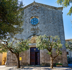 Church dedicated to St. Andrew in the village of Casale Marittimo Pisa Tuscany Italy