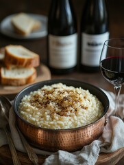 Creamy truffle risotto. AI.