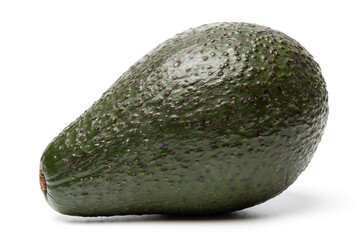 Healthy food and ingredients - Ripe organic green avocado fruit isolated on white background with built-in cutting path