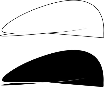 side view Flat cap icon set