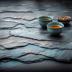 Wabi-Sabi Tea Set on Slate