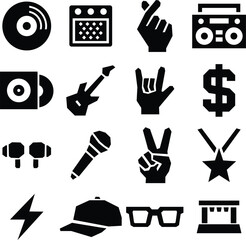 Music event icon set 