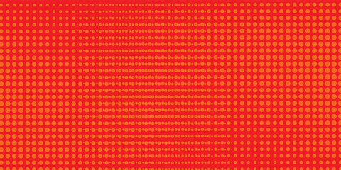 Obraz premium Dots halftone orange color pattern gradient texture with technology digital background. Dots pop art comics with summer background.