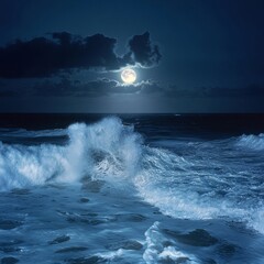 Moonlit Ocean Waves