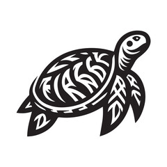 turtle logo, editable vector image