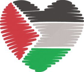 Palestine Flag and Love Symbol Embroidery