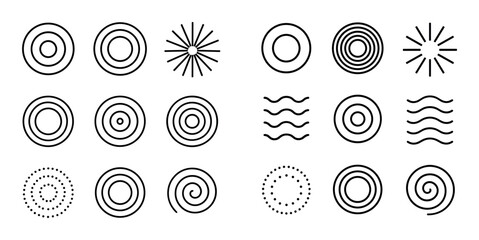 Minimalist Concentric Icons